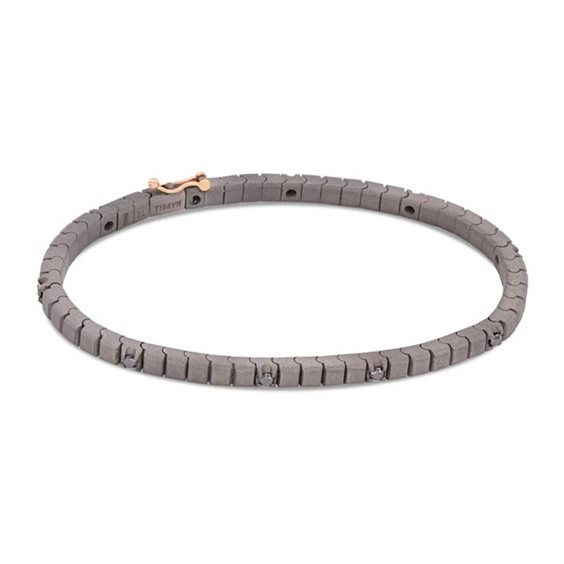 Bracciale Mano-J. Minimal in Titanio Diamante Black 0.55 Ct MINTENBRT11BBR5PT-D9E2 - MINTENBRT11BBR5PT-D9E2